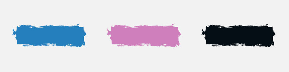 Blue, black and pink brushstroke