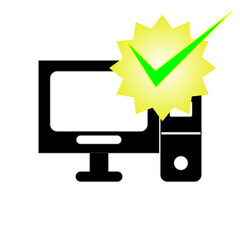 computer or laptop icon with checklist