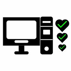 computer or laptop icon with checklist