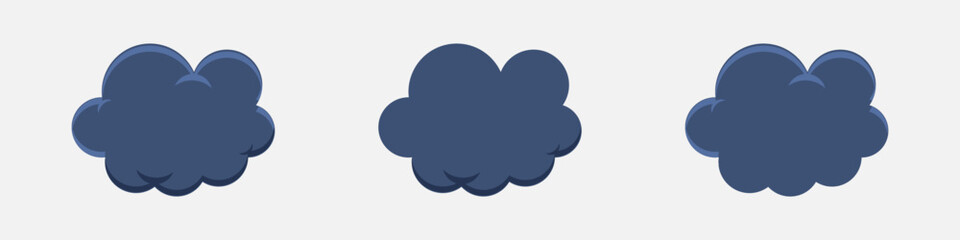 Cartoon rain clouds vector set