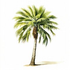 A palm tree drawing on a minimalist white background