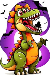 Cartoon dinosaur for tshirt design