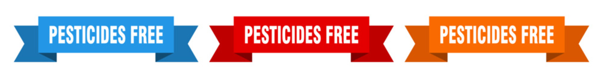 pesticides free ribbon. pesticides free isolated paper sign. banner