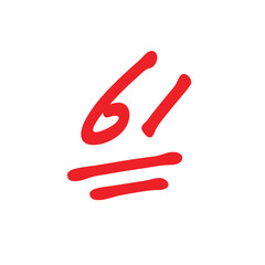 Obraz premium 61 points test score, sixty one points exam results, vector illustration