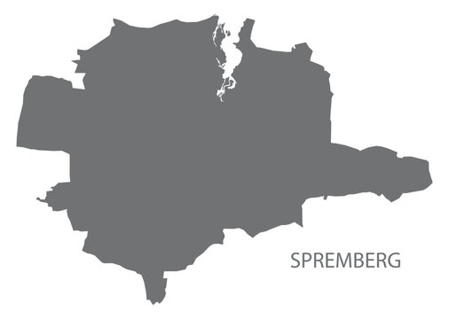 Spremberg German city map grey illustration silhouette shape