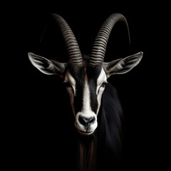 antelope photography black background close up, Generative AI
