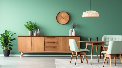 Fototapeta na wymiar Modern interior in green tones