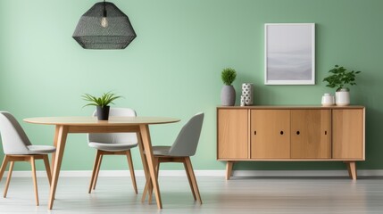 Modern interior in green tones