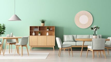 Modern interior in green tones