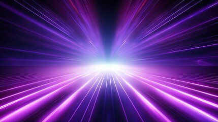 Digital science futuristic technology light rays stripes lines with purple light background. AI generated