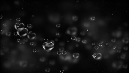 Beautiful floating heart bubble abstract background
