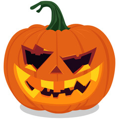 Halloween pumpkin with scary face