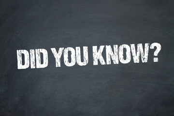 Did You Know?	
