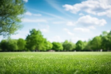 Green trees in beautiful park under the blue sky