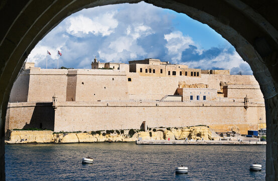 Fort Sant Angelo View through an arch, Birgu, Malta