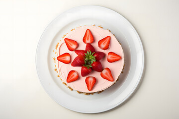 Strawberry Cheesecake, creamy dessert on a plate