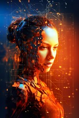 Fondo conceptual de tecnológico en fondo abstracto. Concepto de tecnología, conexión y redes. Generado por IA.