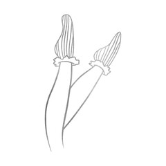 Silver Woman Legs With Socks Drawing