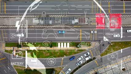 Intelligent Vehicles Cars Communicating Ai Logistic Autonomous Delivery Vehicles IoT GPS Tracking...