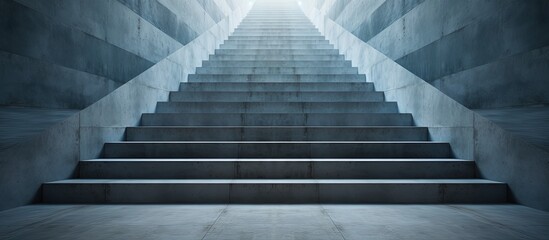 Concrete stairway leading upwards in an abstract architectural background