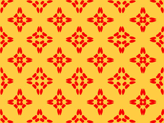 seamless pattern with red flowers