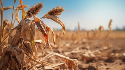 Crops suffering in searing heat and drought, a direct consequence of climate change and rising global temperatures.