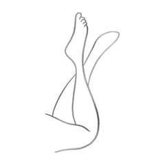 Silver Slim Woman Legs Outline