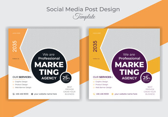 Set vector editable social media post design template.