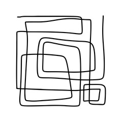 Mid century modern minimalist art print vector. Abstract contemporary trandy aesthetic background. Continuous one line doodles drawing