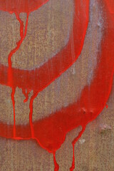 brown metal texture from iron wall with red paint stripes