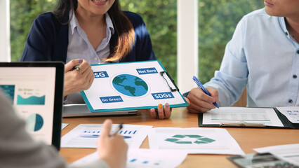 Carbon offset price report CO2 emission. Future growth Net zero waste in ESG ethical SME office...