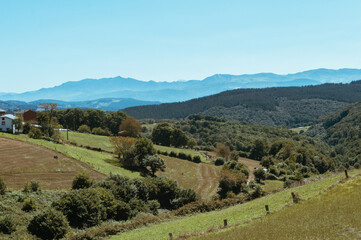 Fototapeta na wymiar landscape of a small village in northern Spain Asturias