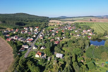 Fototapeta na wymiar Strašice village from air