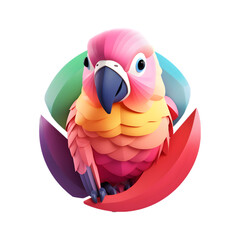 3d parrot sitting on a branch