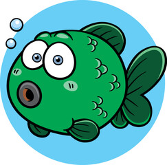 Green mackerel fish animation