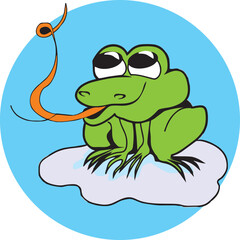 Animation of a frog sticking out its tongue