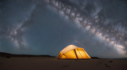 Premium Isolated Hiking Tent with milkyway