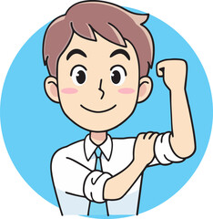 Animation of a tough businessman