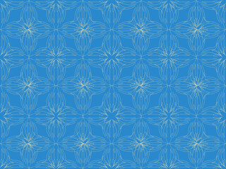 seamless pattern with blue flowers