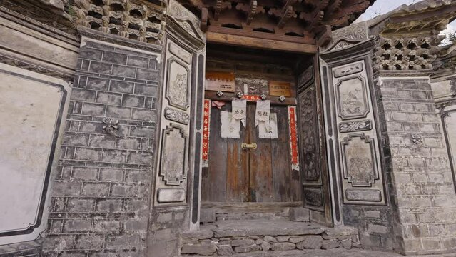 Traditional Historic Building in Village in Yunnan, China. 4K 60fps