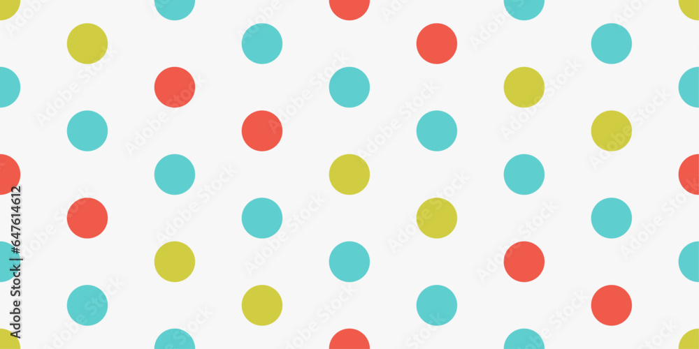 Poster Colorful and simple polka dots. Vector seamless polka dots pattern for print.