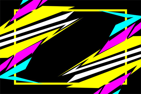 vector abstract racing background design with a unique pattern of complicated lines and a combination of bright colors such as pink, white, yellow suitable for your racing design and your wrapping