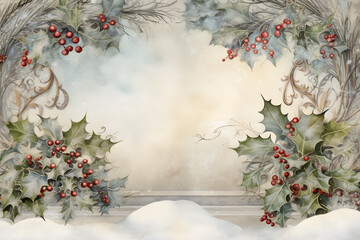 christmas background with fir tree