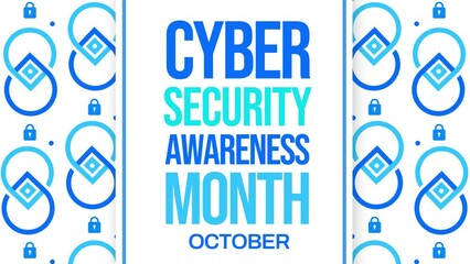 October is Observed as Cyber Security Awareness month, 4K Animation backdrop