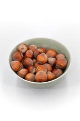 Autumn fruits on a white background