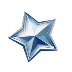 Fototapeta premium Vector illustration of silver beautiful star on white background. 3d style design with silver star