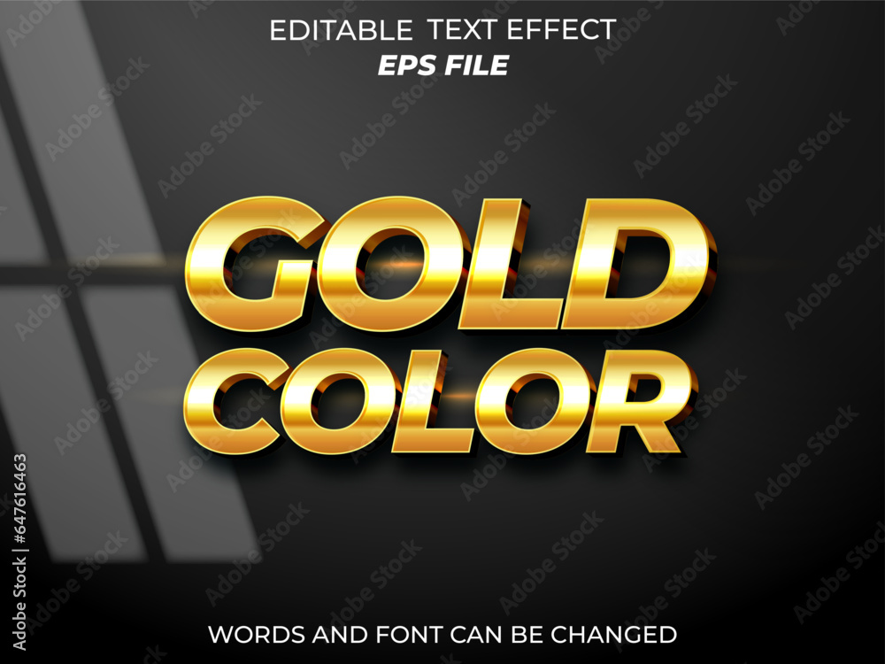 Poster gold editable text effect 3d font style use for logo and business brand. vector template