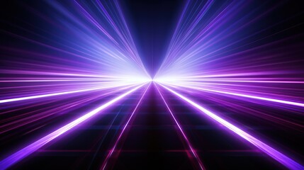 Digital science futuristic technology light rays stripes lines with purple light background. AI generated