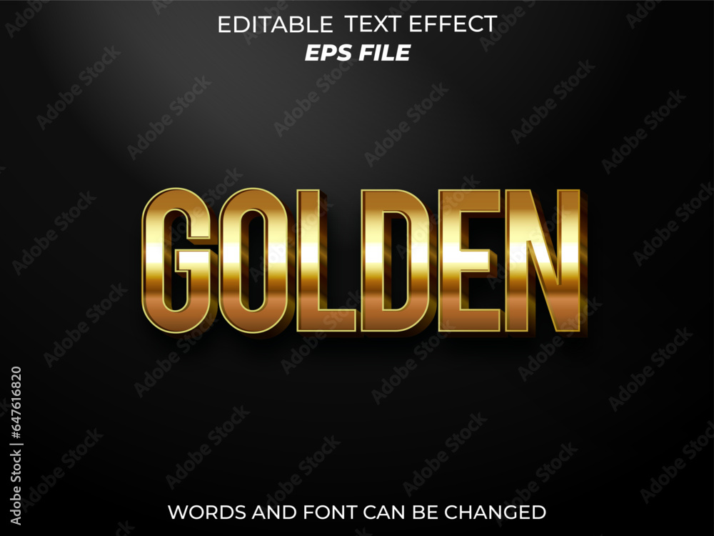 Poster golden editable text effect 3d font style use for logo and business brand. vector template