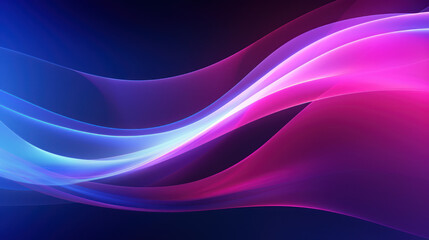 Abstract Futuristic Background With Blue Purple Glowing Neon Layers And Lights. Generative AI.